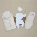 Комплект на выписку 5 предметов Медвежонок, демисезонный, светло-бежевый
