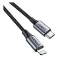 Кабель UGREEN US304 (60759) USB-C to Lightning M/M Cable Aluminum Shell Braided. Длина 1 м. Цвет: черный