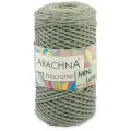 Пряжа ARACHNA Macrame Mini Lurex 75% хлопок, 15% полиэстер, 10% люрекс 250 г 200 м №45 св. хаки-серебро