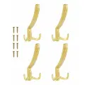 Мебельные крючки Mirus Group, трёхрожковые, золотистые, металл, 4шт.