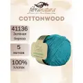 Пряжа Fibra Natura Cottonwood 41136 зелёная бирюза (50г/105м, упаковка 5 мотков)