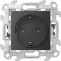 Розетка 1-м СП Simon 24 16А IP20 2P+E Push&Go без защ. шторок механизм графит Simon 2420434-038(3 шт.)