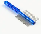 Расчёска для шерсти Пузырьки двухсторонняя, прозрачная, 19.5х5.6 см, синяя