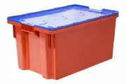 Тара. ру Ящик п/э 600х400х300 сплошной, с синей крышкой 18665