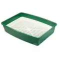Туалет Вака Глубокий с сеткой зеленый для кошек /42 х 31 х 9,5 см/