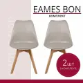 Стулья для кухни 2 шт со спинкой пластиковые латте комплект Eames Bon