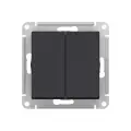 5 шт. Systeme Electric AtlasDesign Карбон Выключатель 2-клавишный сх.5, 10АХ, механизм, ATN001051