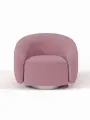 Кресло Крутящееся Manons Maison Kali, механизм Нераскладной, Велюр розовый/цоколь Silver, 82х73х79 см