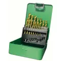 Набор сверл по металлу А1 титан 19 шт. Резолюкс в металлическом кейсе Р6М5 1-10х0,5 мм