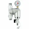 Фильтр промывной 3/4 с поворотным соединением, манометром, американками и дренажем, никелированный, Zeissler, ZSf.303.0105N