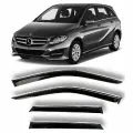 Хромированные дефлекторы боковых стекол Cobra Tuning на Mercedes Benz B-class W246 Hb 2011-2018 - Хром ветровики боковых окон для Мерседес Бенц Б-Класс Хб, 2011-2018
