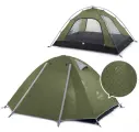 Палатка Naturehike P-Series, алюминий, 2 слоя, 2 входа, зеленый, 2 места