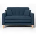 Диван-кровать Остин, прямой, 122*77*78, спальное 100*191, велюр синий, Велутто 26