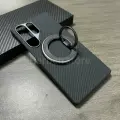 Чехол Real Carbon Samsung galaxy S25 ultra Ультратонкий чехол из углеродного волокна для смартфона, С магнитным держателем