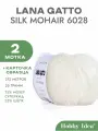 Пряжа Lana Gatto Silk Mohair 06028 Молочный 2 мотка (Итальянский мохер на шелке Лана Гатто Силк Мохер)