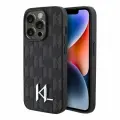 Karl Lagerfeld чехол для iPhone 15 Pro, PU кожа Saffiano Monogram Metal logo черный