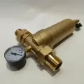 Фильтр самоочищающийся промывной 1 с манометром, латунь TIM