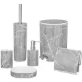 Набор аксессуаров для ванной комнаты серый мрамор Limon 6 предметов