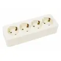 Розетка 4-местная с/з открытой установки, 250В, 16А, IP20, серия София, слоновая кость, MST16-14-04, STEKKER 49505 (1 шт.)
