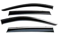 Дефлекторы окон Nissan X-Trail III 2014- T32 с молдингом из нержавеющей стали