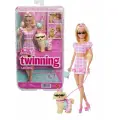 Кукла Mattel Barbie Twinning Looks JFP36, шарнирная, с аксессуарами и питомцем