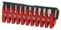 Набор бит торкс с отверстием Т7-Т40. 10 предметов 1/4 FORCE арт. 21012T