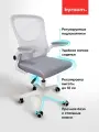 Рабочее компьютерное кресло на колесиках для руководителя BYROOM Office Сheap NV'0424001C-GW серое в сетку. Взрослый крутящийся офисный стул с ортопедической спинкой для работы за компьютером ПК