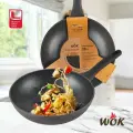 Сковорода LERAN WOK WP528 I с антипригарным покрытием, для всех типов плит, включая индукцию, кованый алюминий, 28см