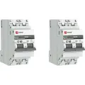 Автоматический выключатель EKF ВА 47-63 PROxima 2P 10А характеристика C (комплект из 2 шт)