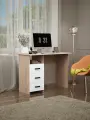 Компьютерный стол Profimebel Витто-48, дуб сонома/белый, ЛДСП, 3 ящика, 1 полка