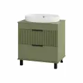 ENFIDA - 70 Тумба напольная 2 ящ. зеленая мат. эмаль / раковина