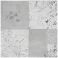Самоклеящаяся антивандальная пленка для декора мебели и кухонных фартуков. Цветочные узоры на бетоне. 60х155 см.