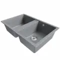 Мойка ML-GM23 двухчашевая, темно-серая (309), 770*500*190мм NEW
