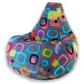 Мир Пуффов Кресло-мешок «Груша» Мумбо жаккард , с ручкой для переноски, размер- XXXL