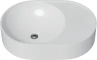 Накладная раковина Madera Luna 50 без отверстия под смеситель, раковина для ванной, с правым крылом, 48, 5 см, овальная, белая