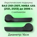 Подиумы с карманом под 16см динамики для ВАЗ 2101-2107 нива 4X4 2121, 21213, 3-х дверная до 2006 года для акустики комплект 2 шт, экокожа основа двп штатная установка