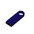 Компактная металлическая флешка с круглым отверстием (128 Гб / GB USB 3.0 Синий/Blue mini3)