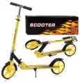 Самокат двухколесный, складной U038447Y, желтый, рекомендуемый рост 145 – 165 см.
