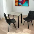 Стол обеденный/ цвет столешницы Бетон Светлый, 80*70 см. Ножки черные.