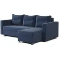 Угловой диван-кровать Ария раскладной 225х78х150 см правый угол велюр Ультра миднайт