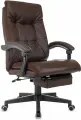 Кресло руководителя Бюрократ CH-824MSG-BF коричневый, эко. кожа/ткань, крестов. пластик, подст. для ног