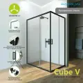 Душевой уголок Domani-Spa Cube 120х80, без поддона, черный профиль, ударопрочное закаленное стекло 5 мм