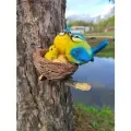Фигурка ГНЕЗДО С СИНИЦАМИ подвесная декоративная садовая 626540/F595