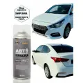 Краска HYUNDAI SOLARIS 2, код SWP, FROST WHITE PEARL ACCENT, автомобильная эмаль FixPaint Spray, 2 аэрозольных баллончика по 520 мл, 1-й и 2-й слой