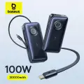 Внешний аккумулятор Baseus EnerCore CR11, 20000mAh, 100W, выдвижной кабель (E0027J00) черный, гарантия 12 мес.