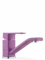 Смеситель для умывальника с поворотным изливом 15 см, цвет фиолетовый матовый с хромированной ручкой