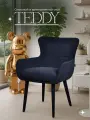 Стул кресло Тедди, велюр, мягкий для кухни, цвет черный