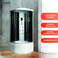 Душевая кабина River Dunay XL 90/44 TH, стекло тонированное, профиль серебристый, с крышей, универсальная
