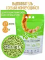 Комок Наполнитель комкующийся 17 л (7.5 кг) комок Smart TOFU, Зеленый чай