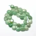 Бусины каменные, авантюрин, зеленый, 6х3-12х9мм, округлой неправильной формы, 43 шт, низка